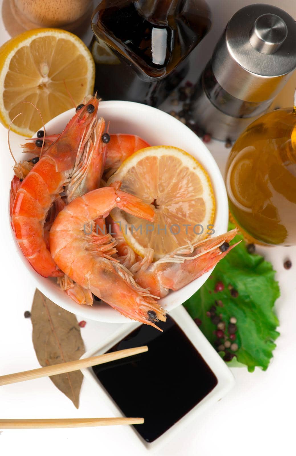 delicious fresh cooked shrimp prepared to eat by aprilphoto