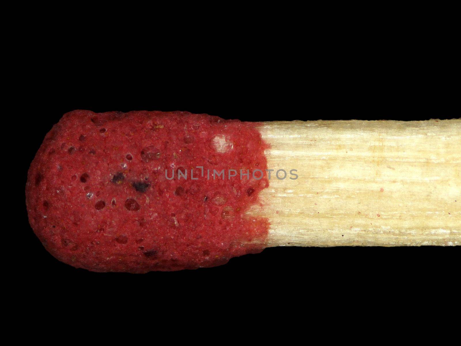 safety match, macro of the head