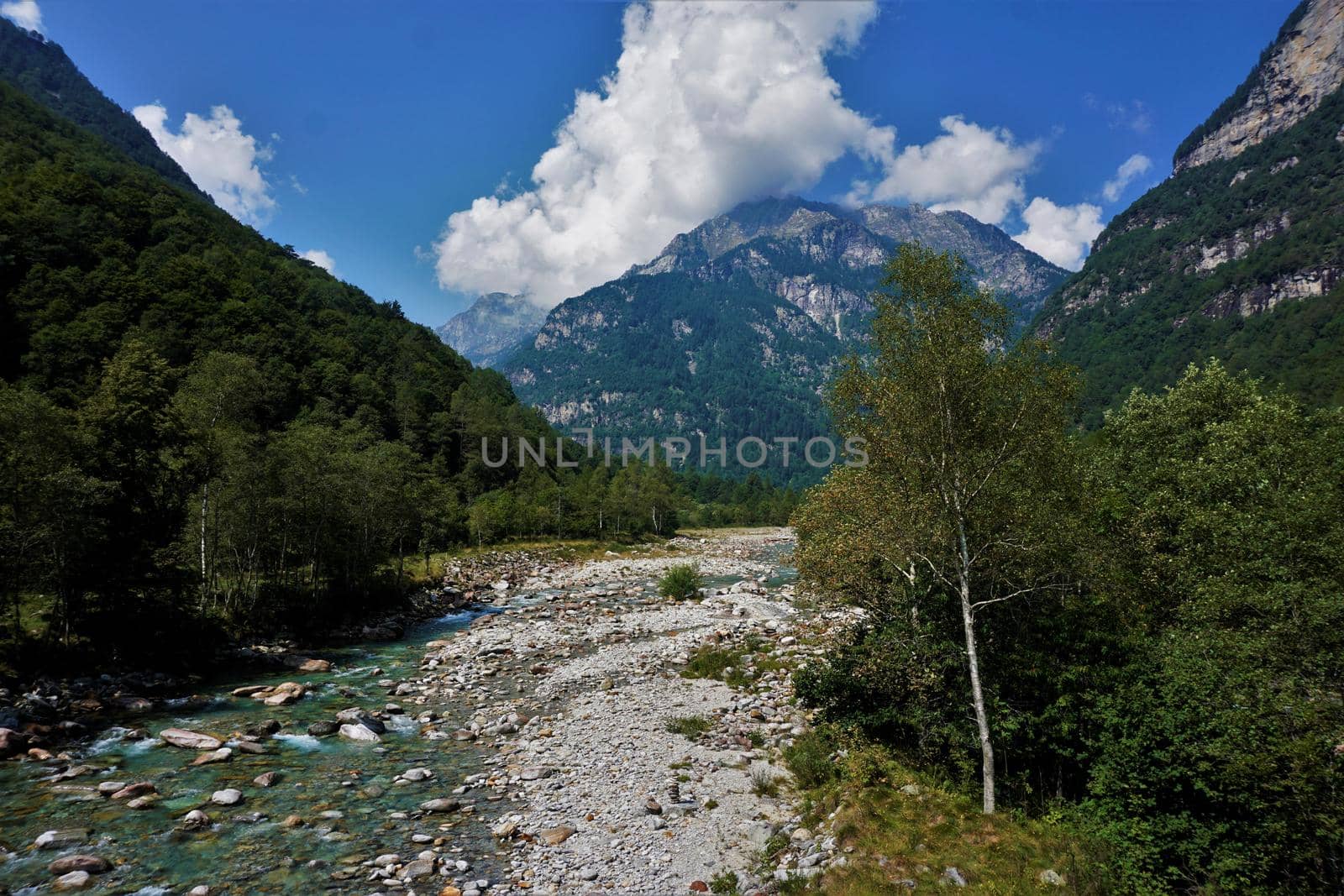 Typical landscape in the Valle Verzasca, Ticino, Switzerland