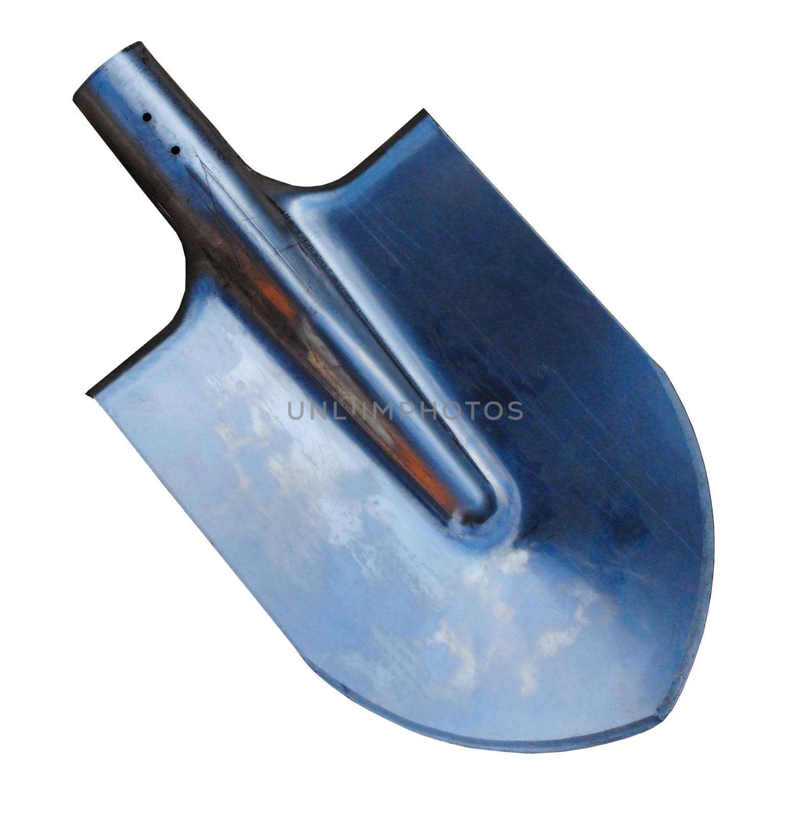 New garden shovel. Shovel close-up isolated on a white background. Steel Spade by mtx