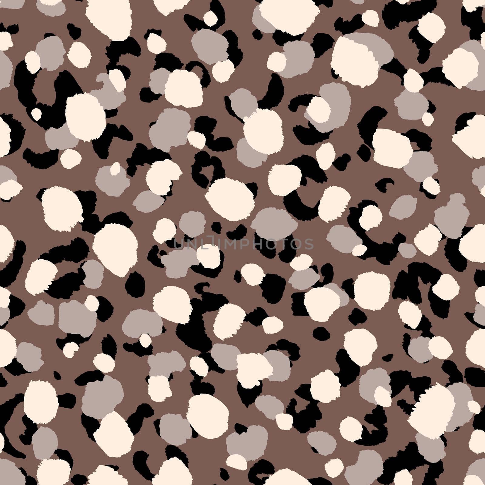 Abstract modern leopard seamless pattern. Animals trendy background. Beige and black decorative vector stock illustration for print, card, postcard, fabric, textile. Modern ornament of stylized skin.