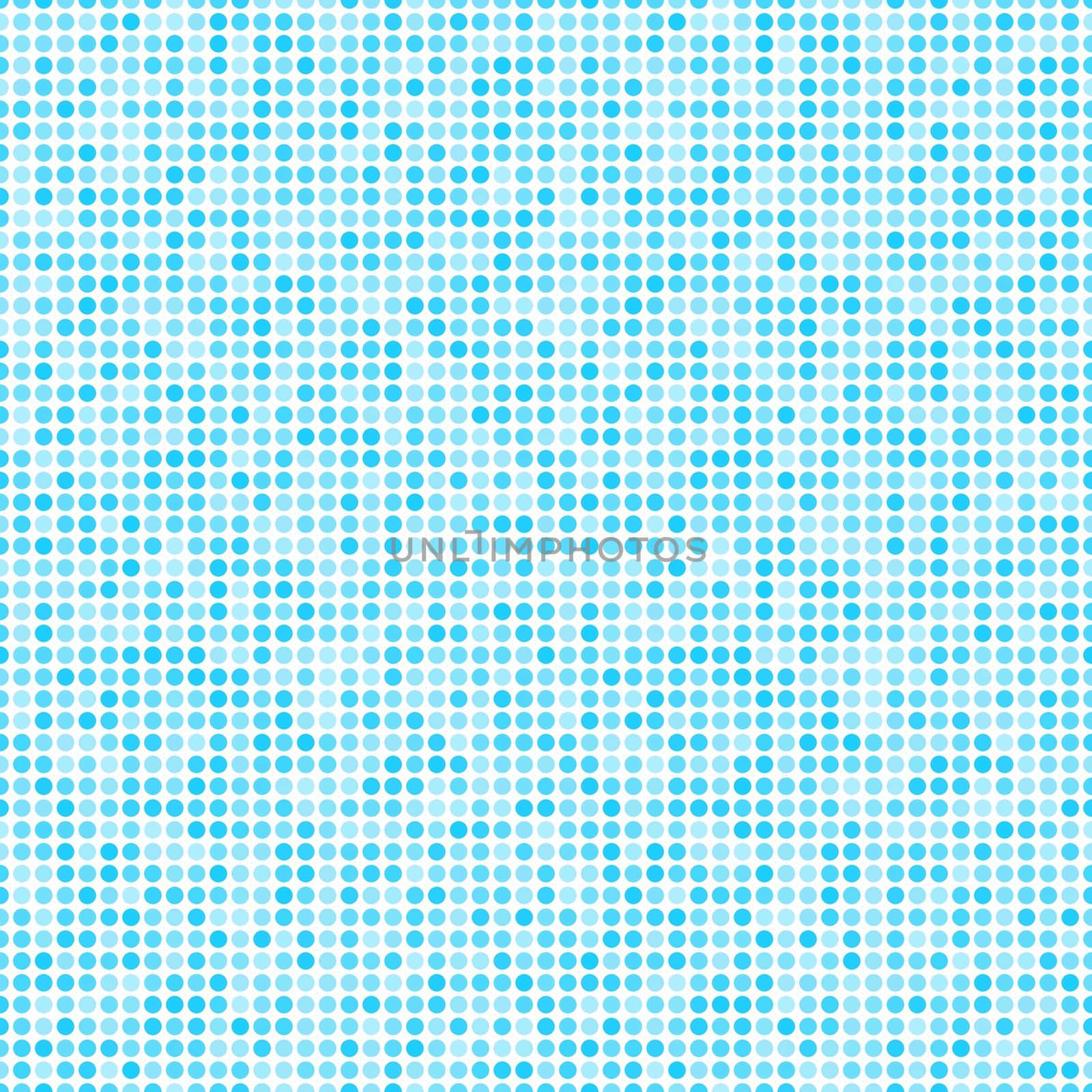 Abstract fashion polka dots background. White seamless pattern with blue gradient circles. Template design for invitation, poster, card, flyer, banner, textile, fabric