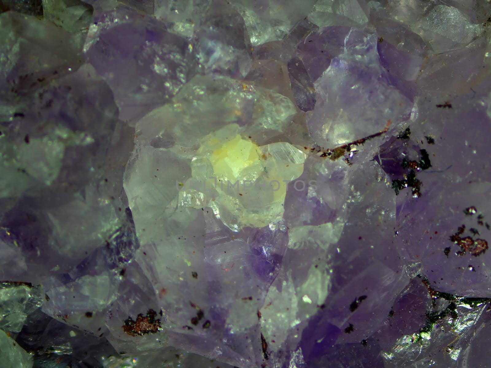 Amethyst gemstone in a macro