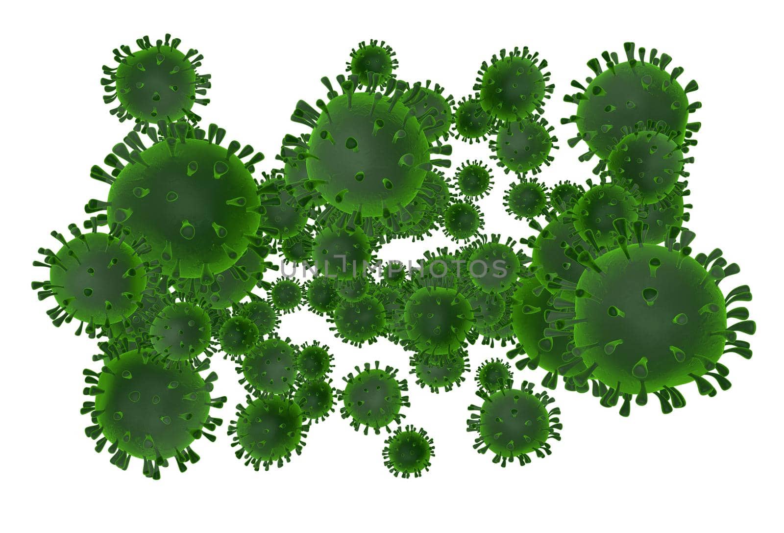 Cluster of dangerous viruses - 3D illustration