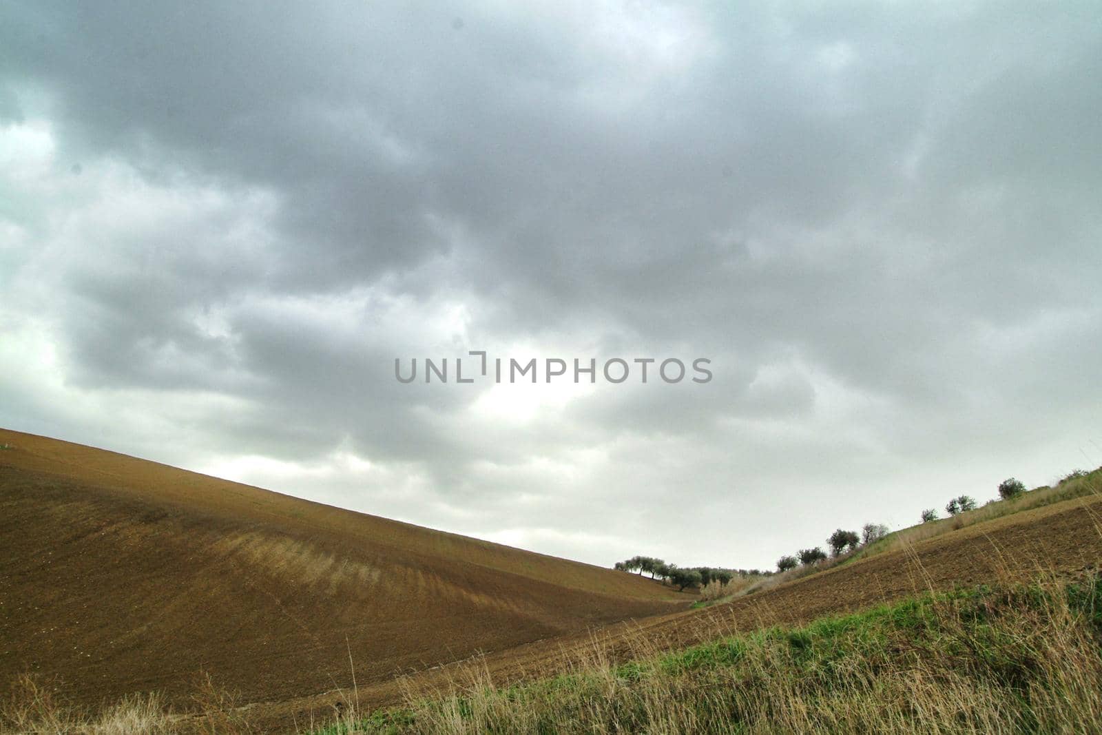Lonely art nature hills landmark under stormy weather by lemar