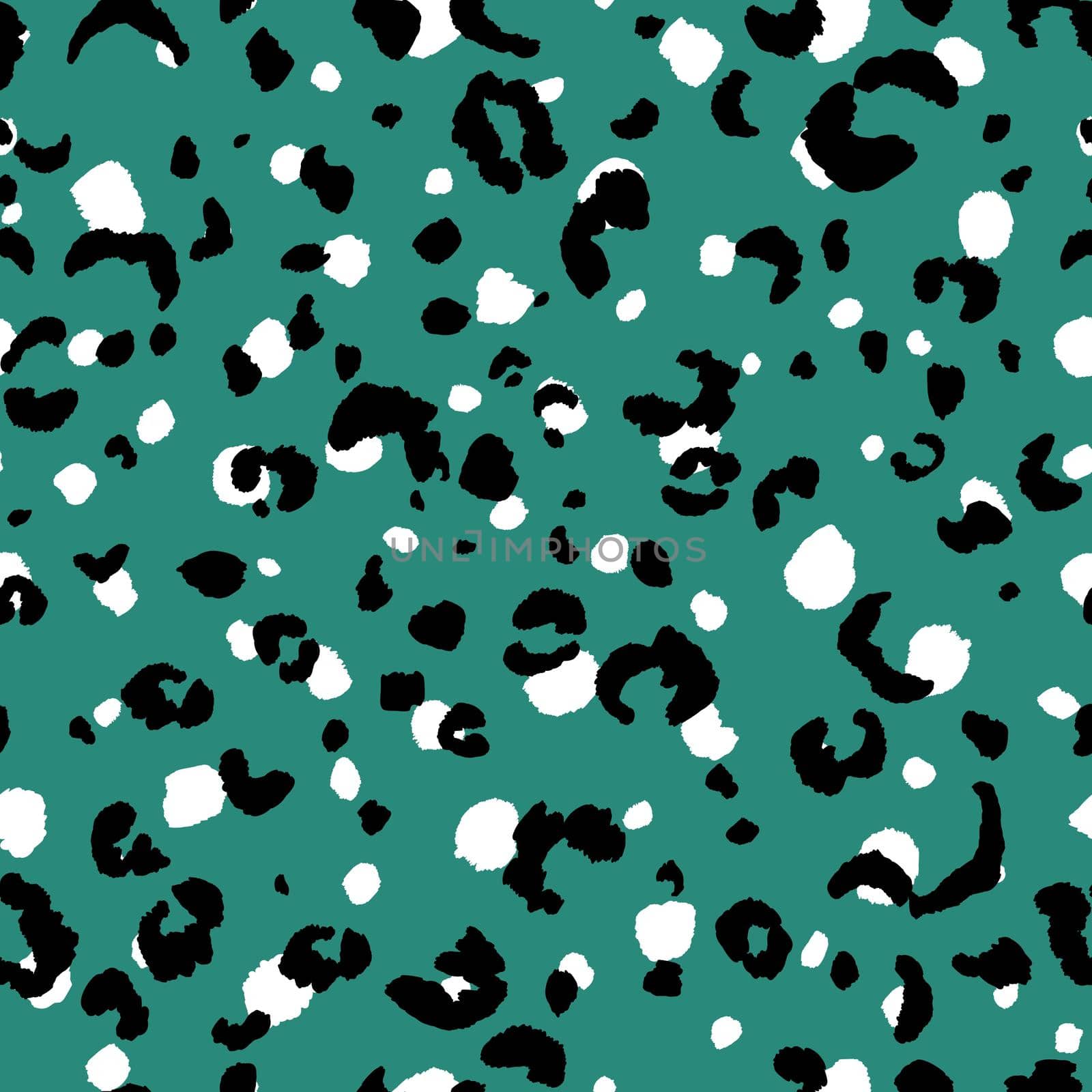 Abstract modern leopard seamless pattern. Animals trendy background. Green and black decorative vector stock illustration for print, card, postcard, fabric, textile. Modern ornament of stylized skin