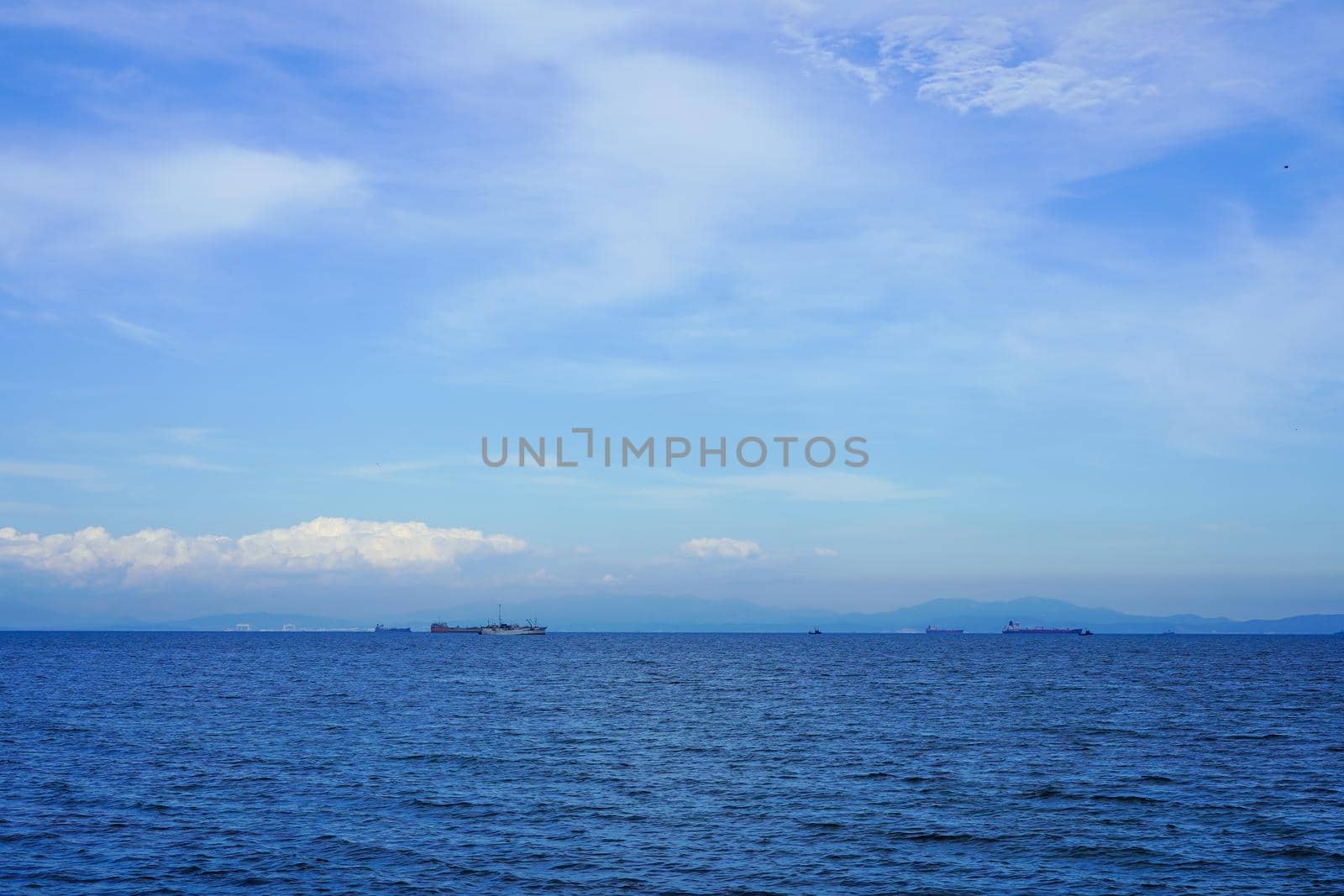 Seascape in blue tones. The natural background.
