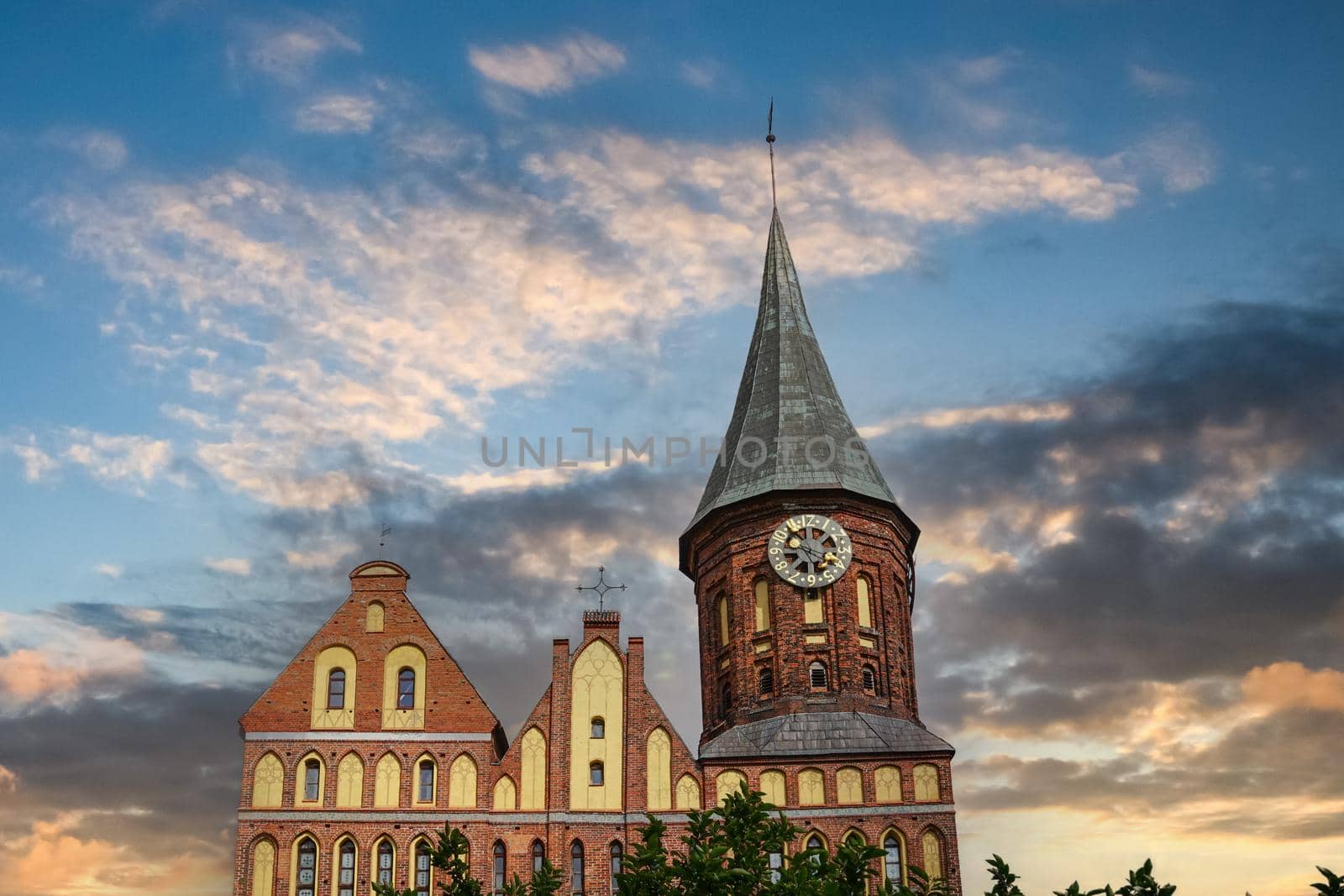 Kaliningrad, Russia. Landscape with views of the Cathedral on the island of Kant.