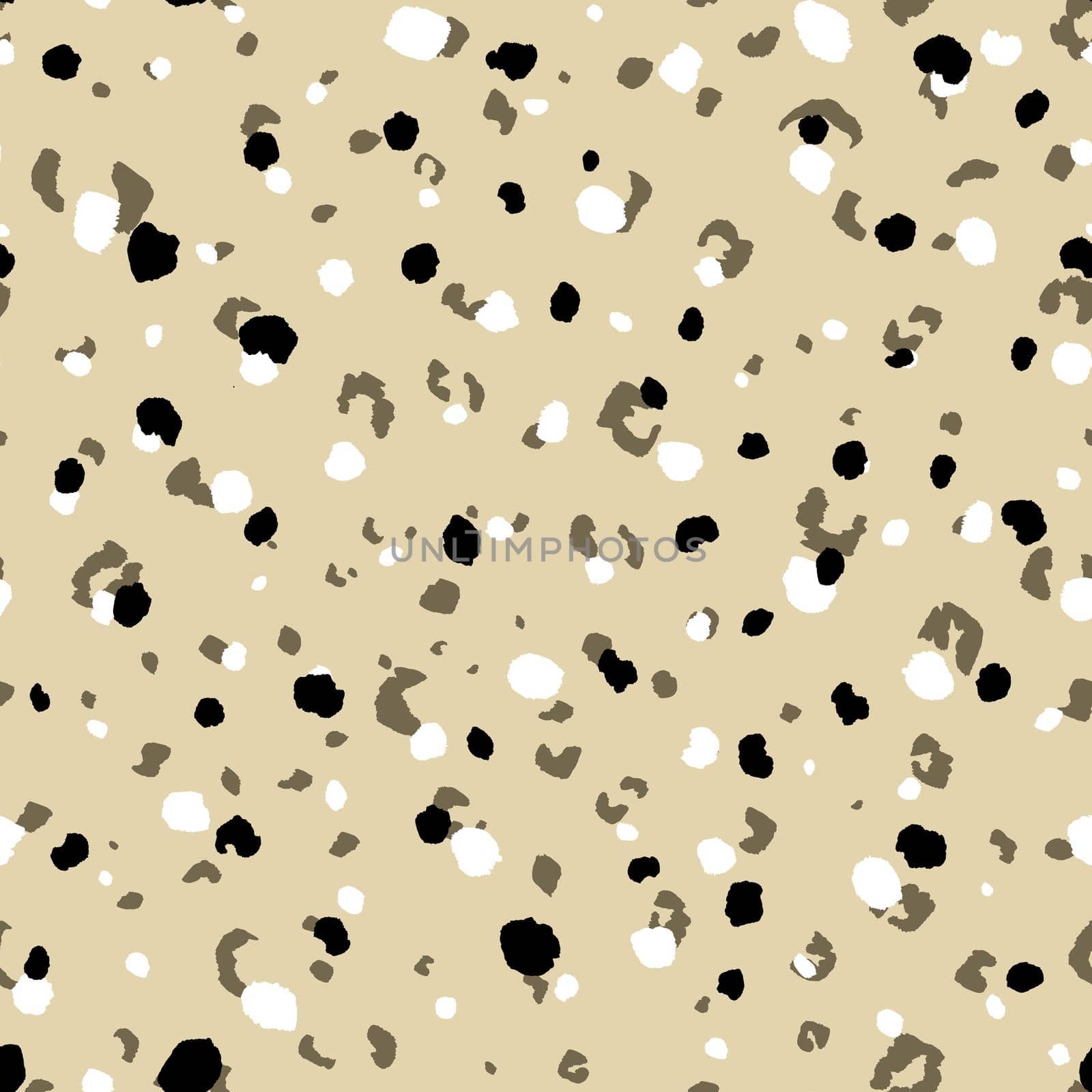 Abstract modern leopard seamless pattern. Animals trendy background. Beige and black decorative vector stock illustration for print, card, postcard, fabric, textile. Modern ornament of stylized skin by allaku