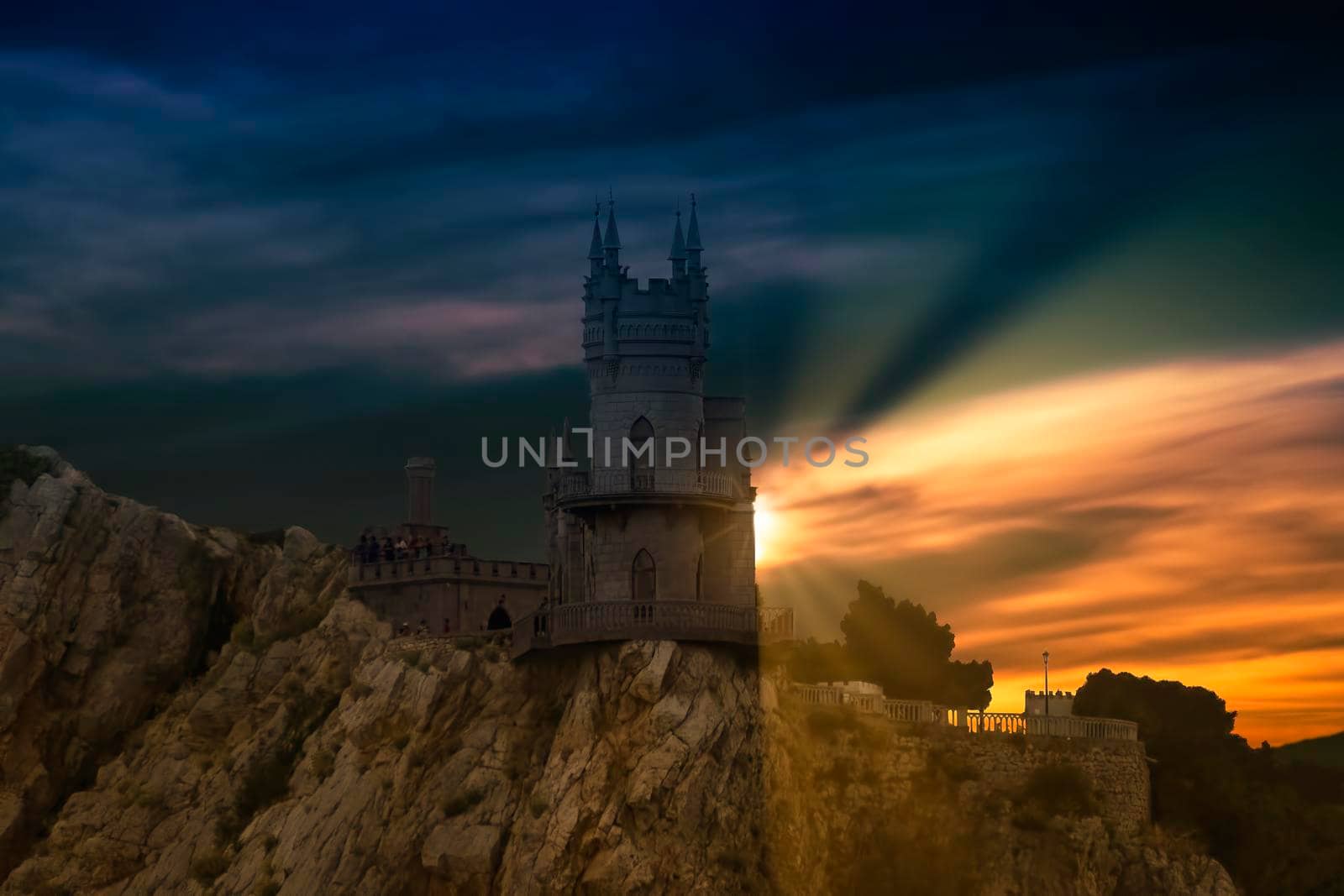 The dramatic landscape with views of the swallow's nest castle. Yalta, Crimea