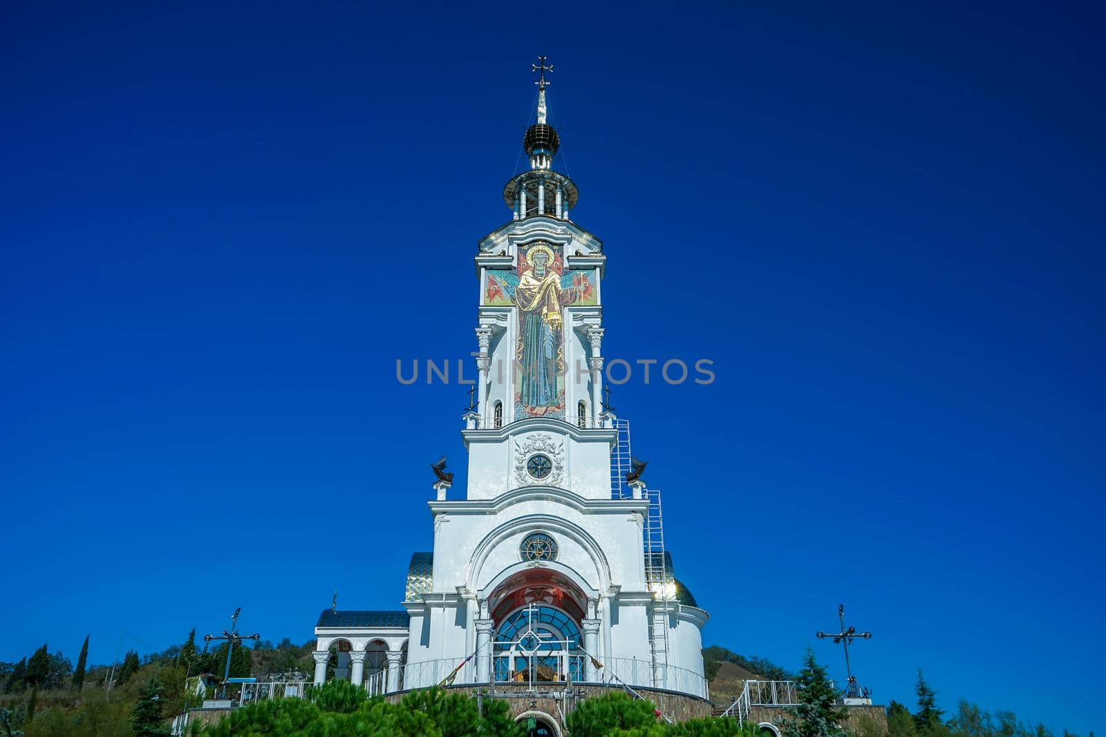 Malorechenskoye, Crimea. Church-lighthouse of St. Nicholas the Wonderworker.