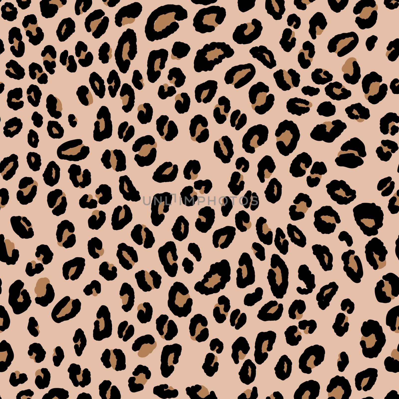 Abstract modern leopard seamless pattern. Animals trendy background. Beige and black decorative vector stock illustration for print, card, postcard, fabric, textile. Modern ornament of stylized skin. by allaku