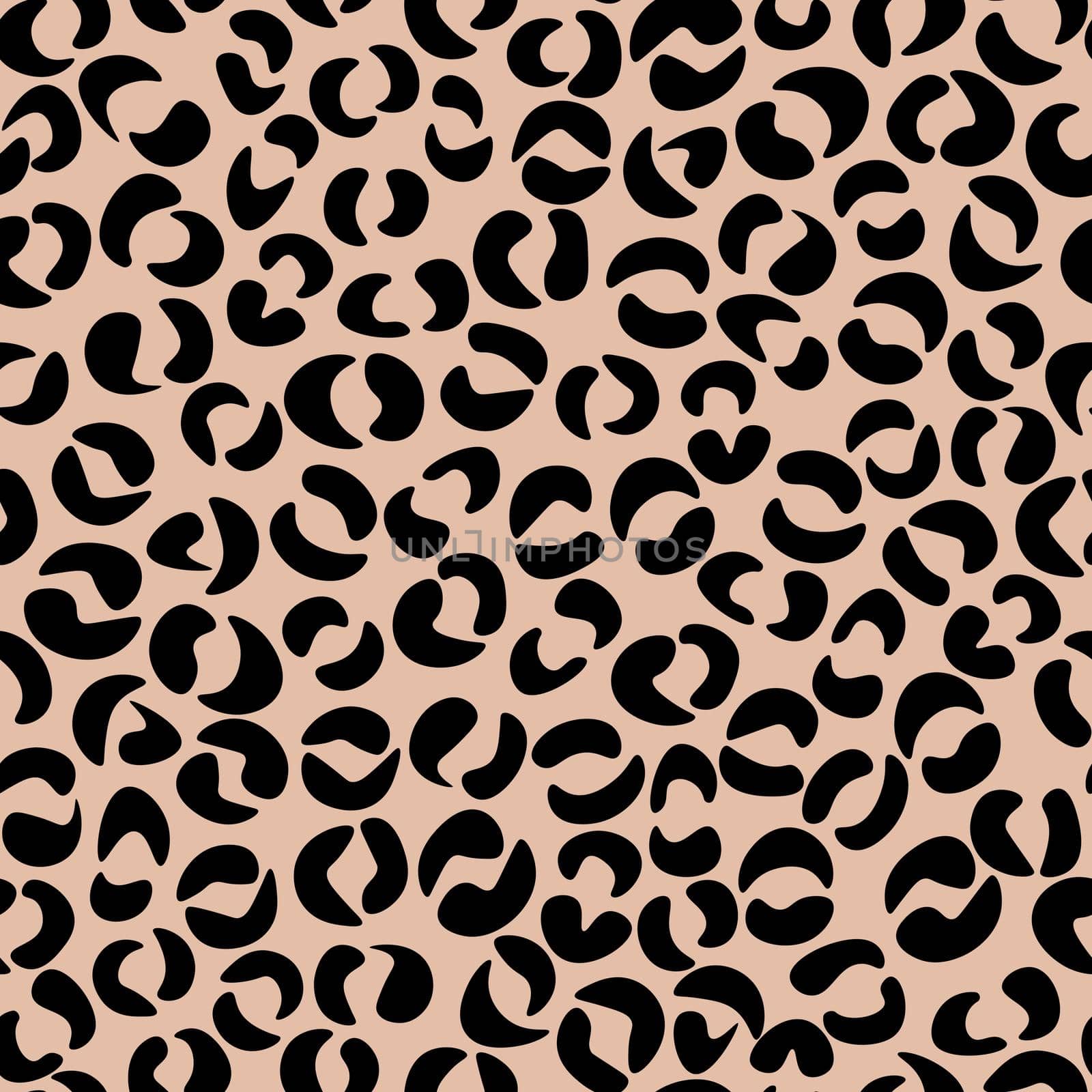 Abstract modern leopard seamless pattern. Animals trendy background. Beige and black decorative vector stock illustration for print, card, postcard, fabric, textile. Modern ornament of stylized skin. by allaku