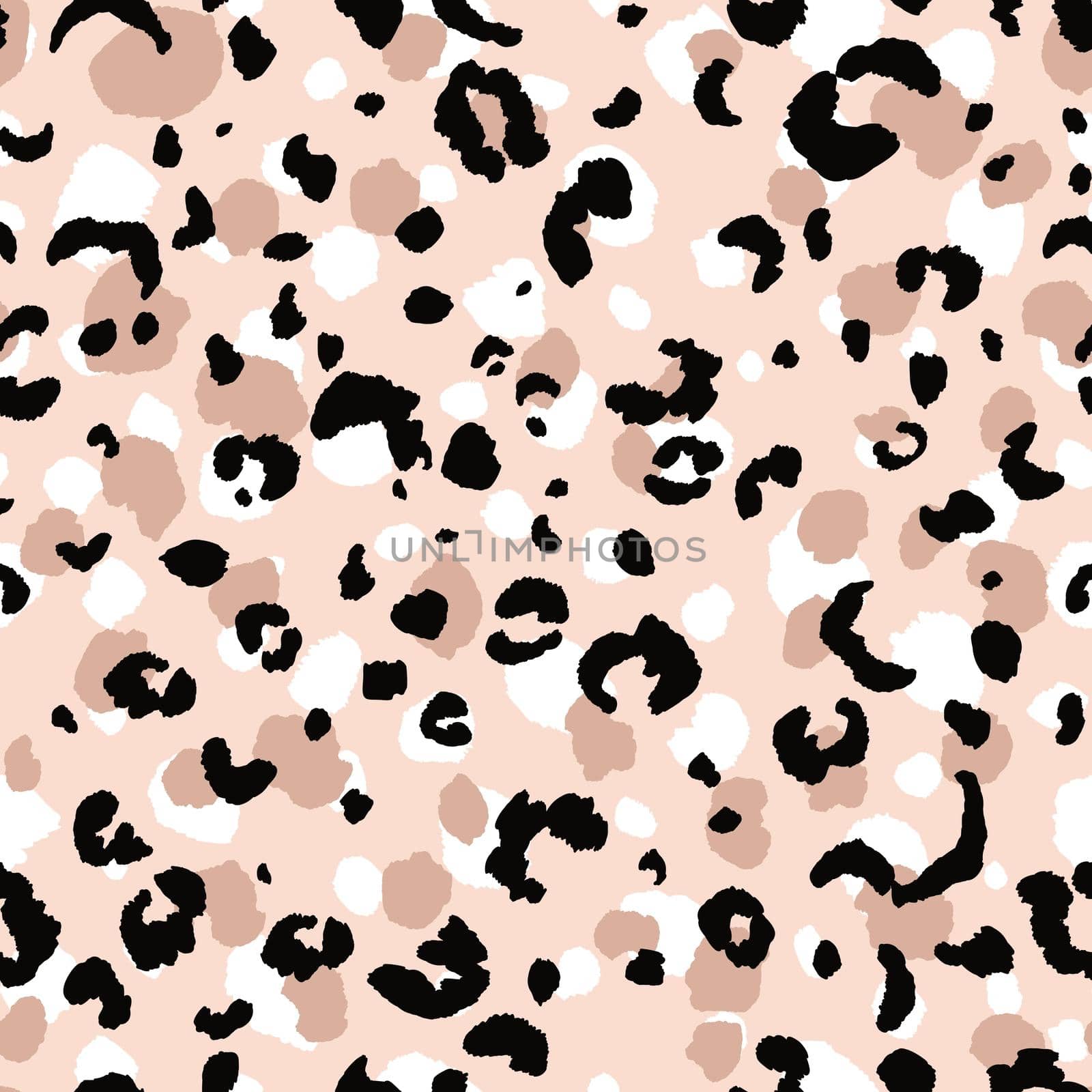 Abstract modern leopard seamless pattern. Animals trendy background. Beige and black decorative vector stock illustration for print, card, postcard, fabric, textile. Modern ornament of stylized skin