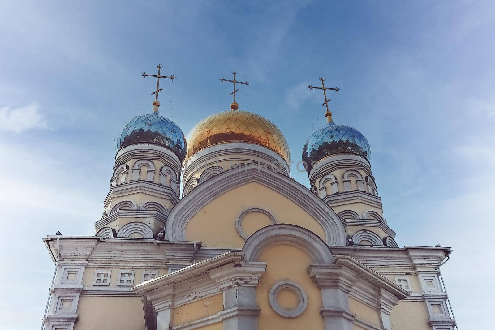 Vladivostok, Primorsky Krai. The architecture of the intercession Church. City attraction.