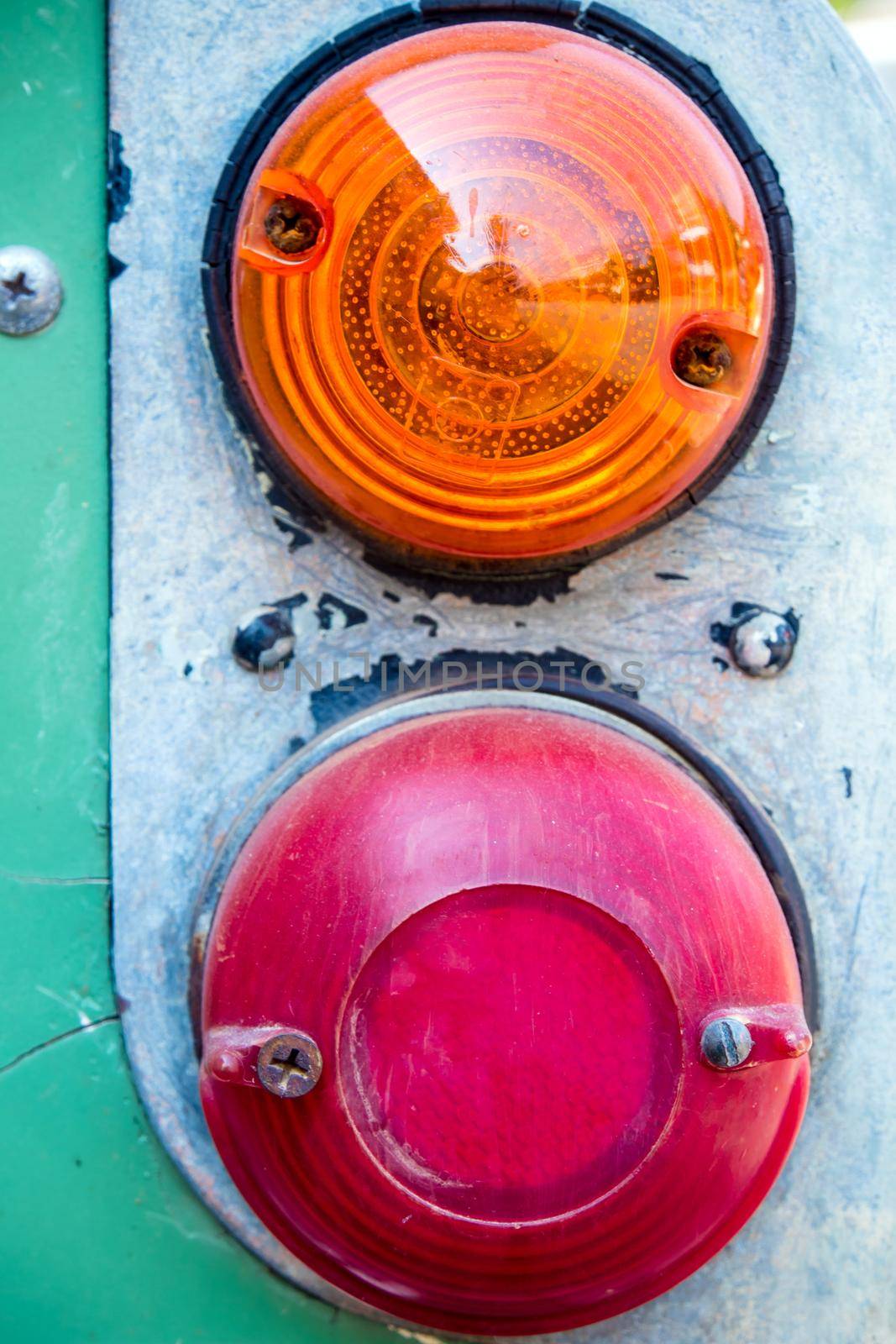 The old tail lights of antique car