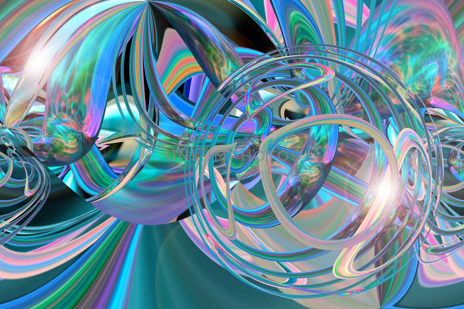 Abstract multicolored iridescent texture background. 3d image.