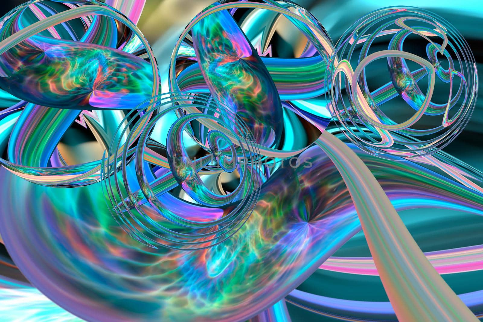 Abstract multicolored iridescent texture background. 3d image.
