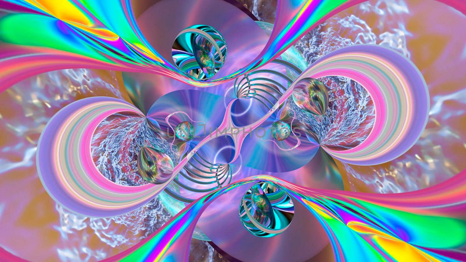 Abstract multicolored iridescent texture background. 3d image.