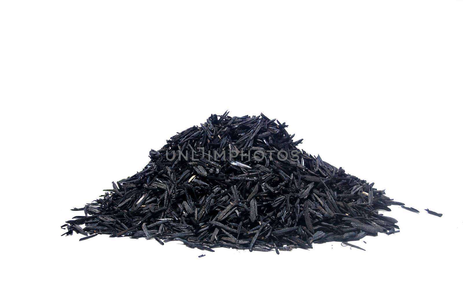 Black chaff on white background with clipping path