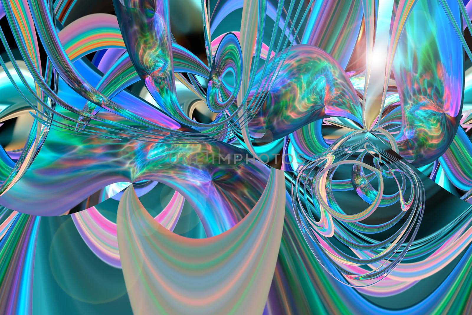 Abstract multicolored iridescent texture background. 3d image.