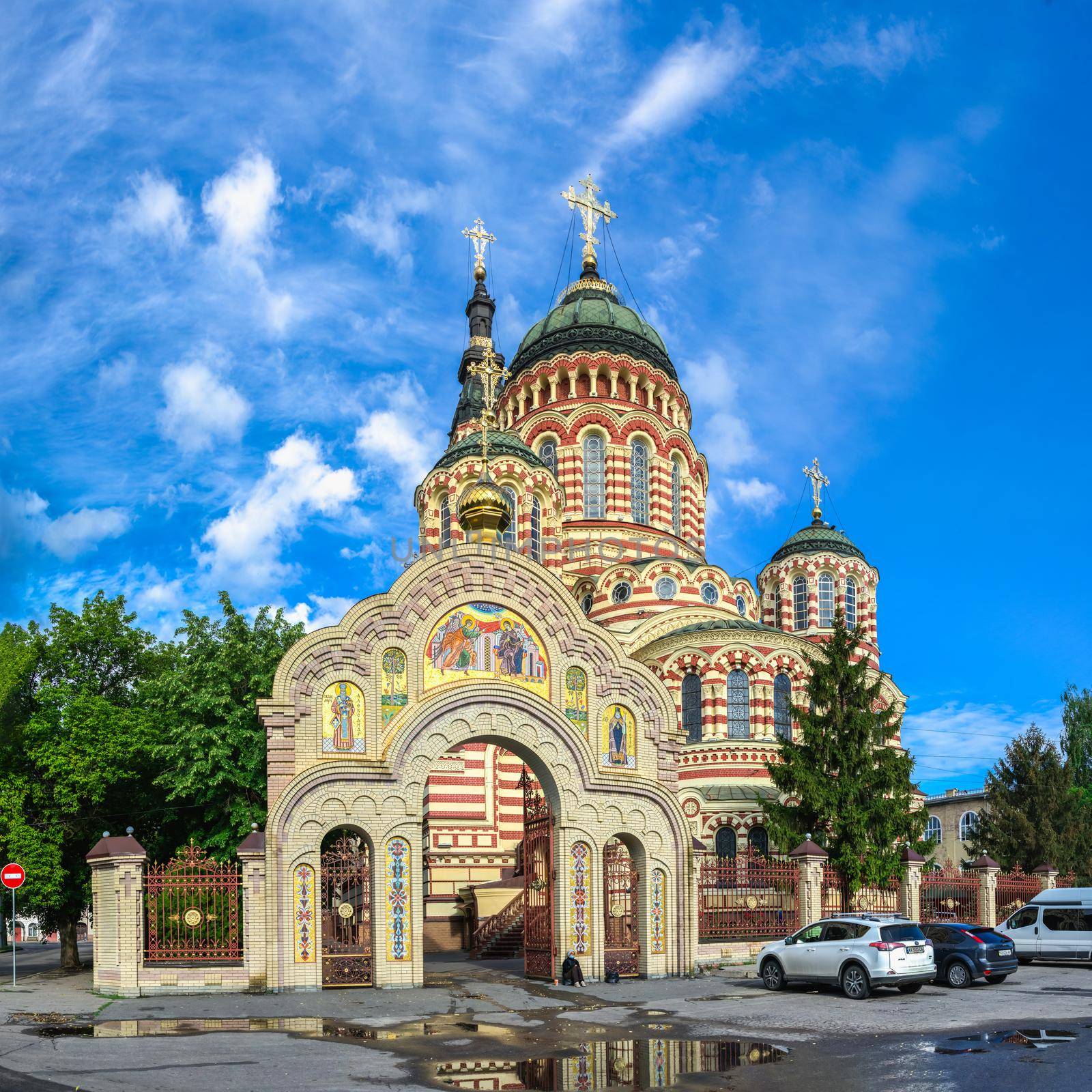 Kharkiv, Ukraine 07.15.2020. Holy Annunciation Cathedral in Kharkiv, Ukraine on a sunny summer day