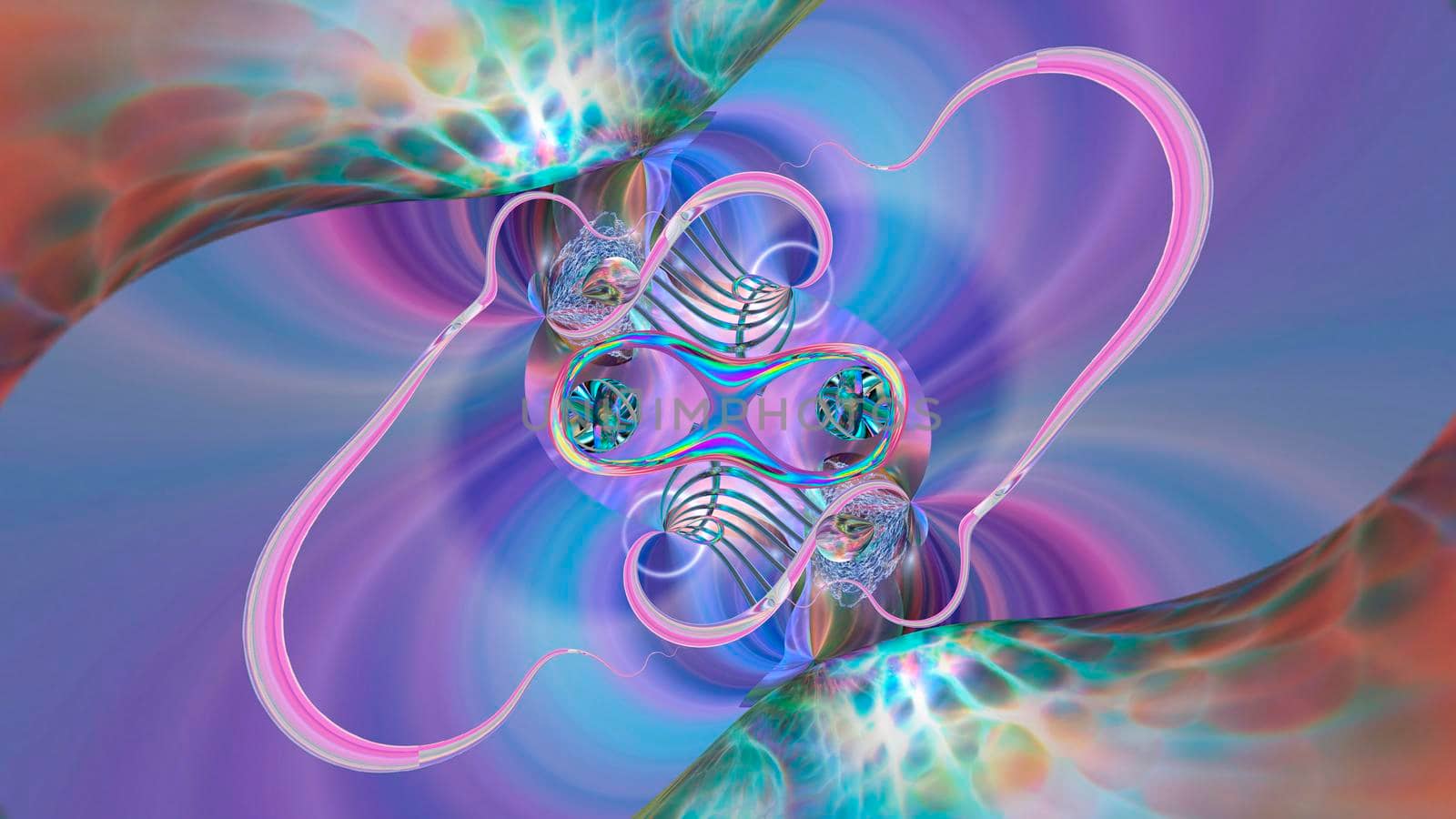 Abstract multicolored iridescent texture background. 3d image.