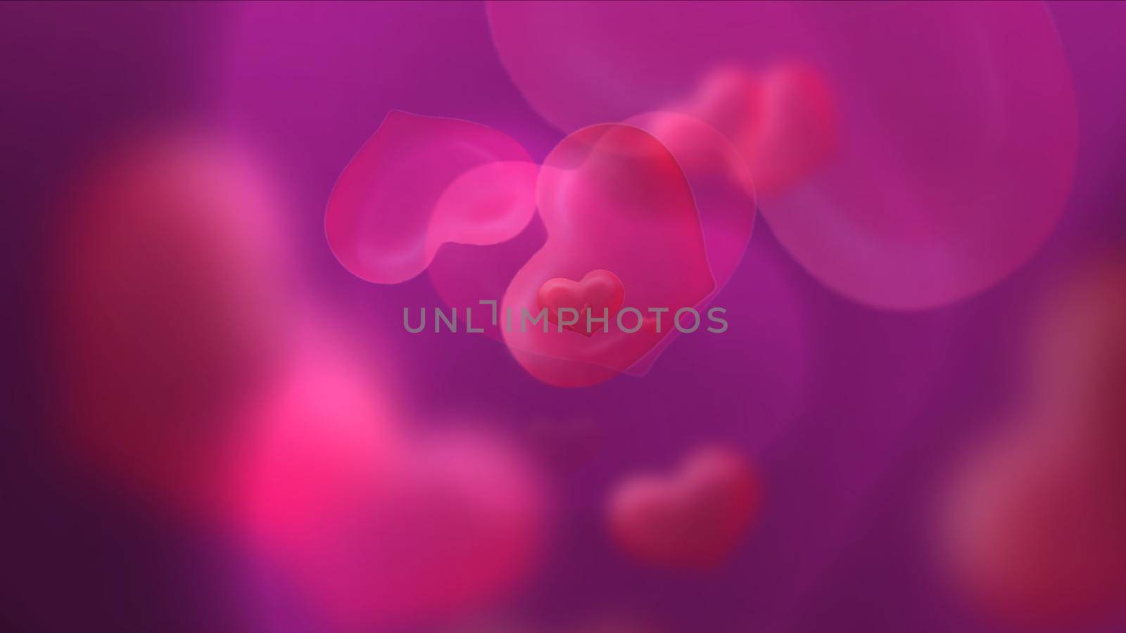 hearts light neon background abstract, render illustration