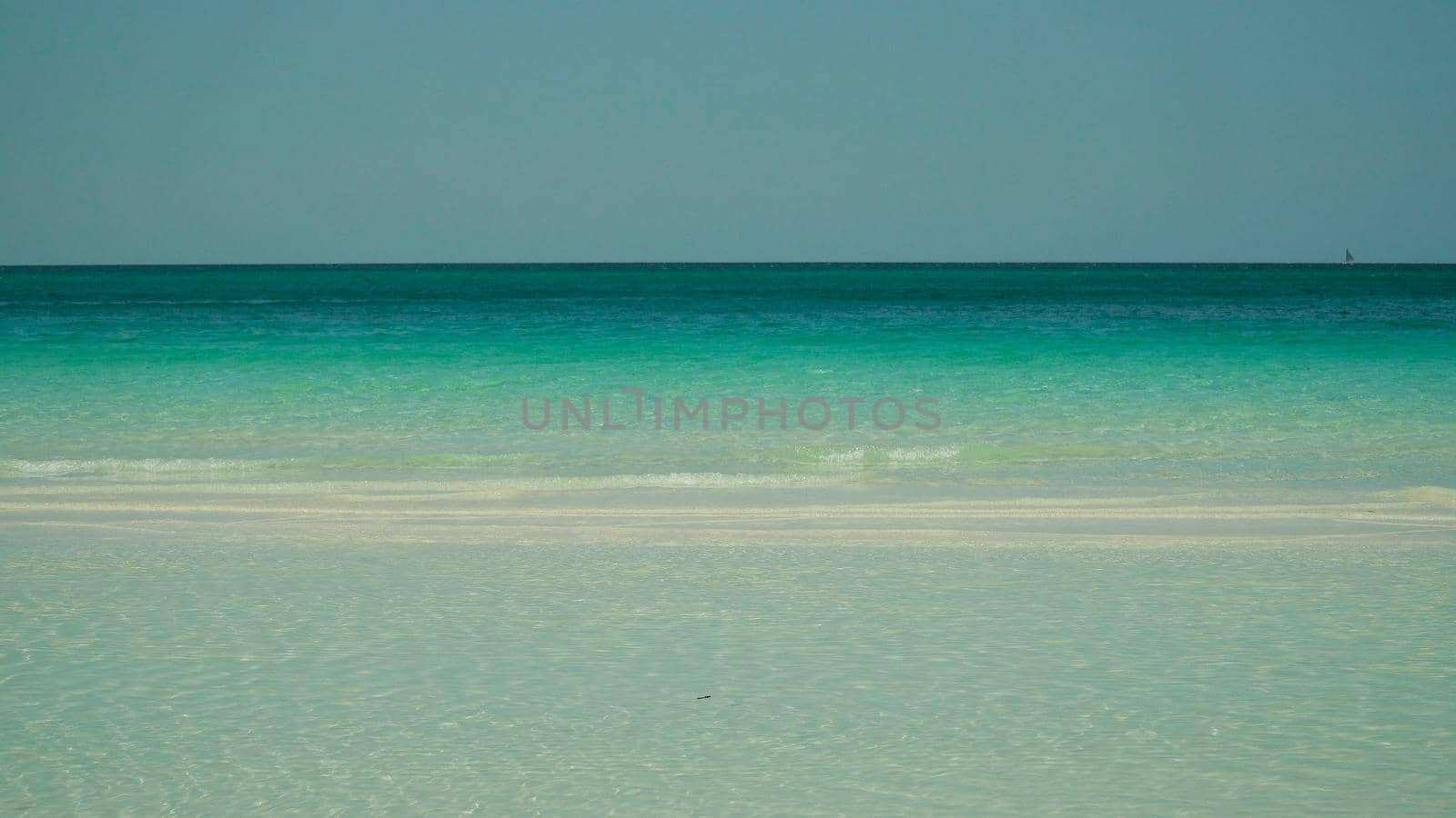 Tropical beach and turquoise water on the island of Boracay, Philippines. Summer and travel vacation concept. Boracay, Philippines