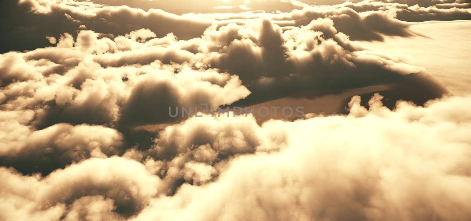 fly above clouds abstract 3d render by alex_nako