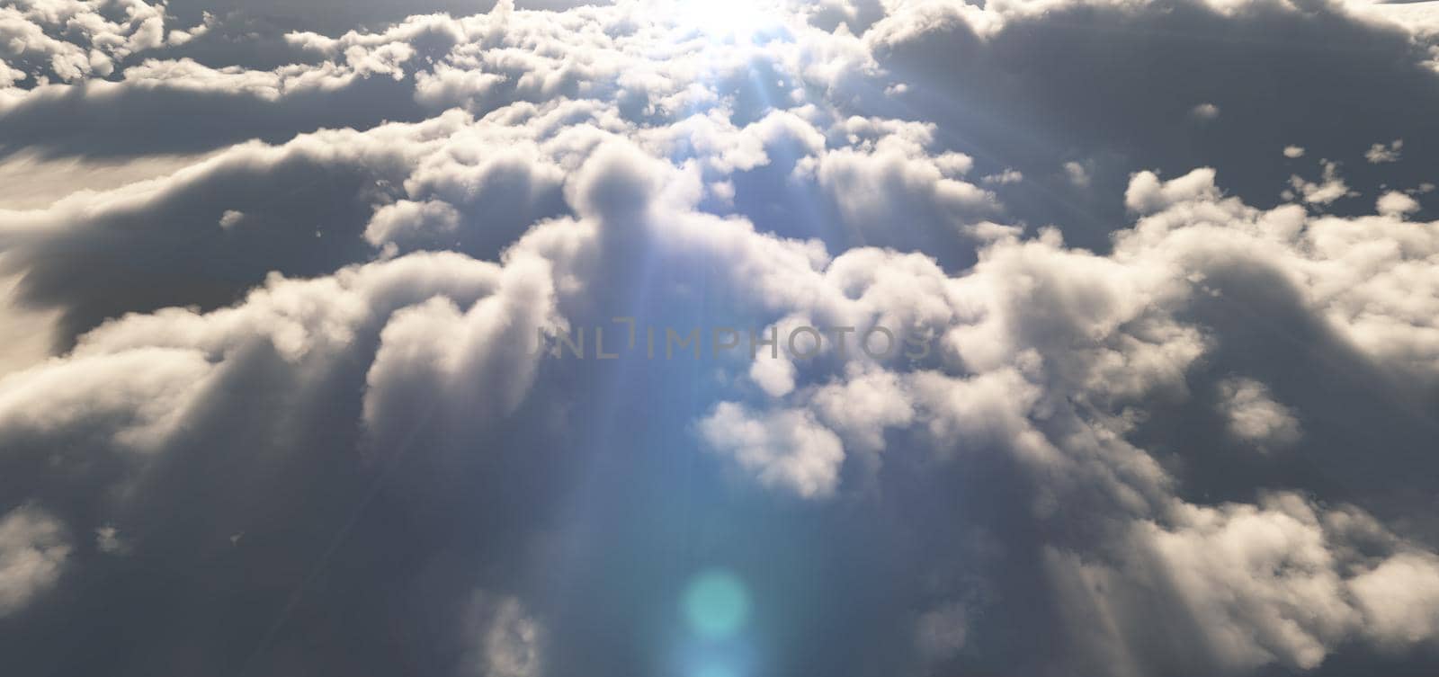 fly above clouds abstract 3d render by alex_nako