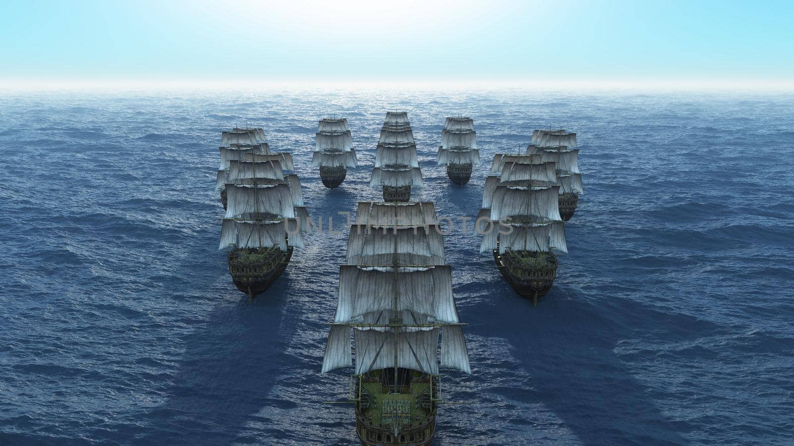 old ships fleet at sea by alex_nako