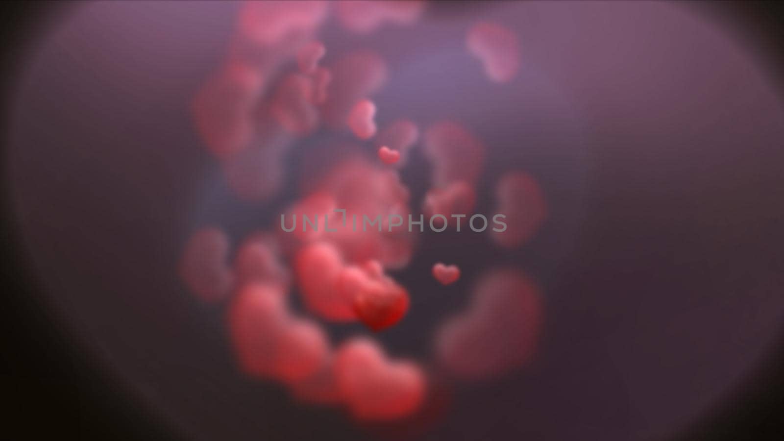 Hearts Valentine's Day abstract background, render illustration