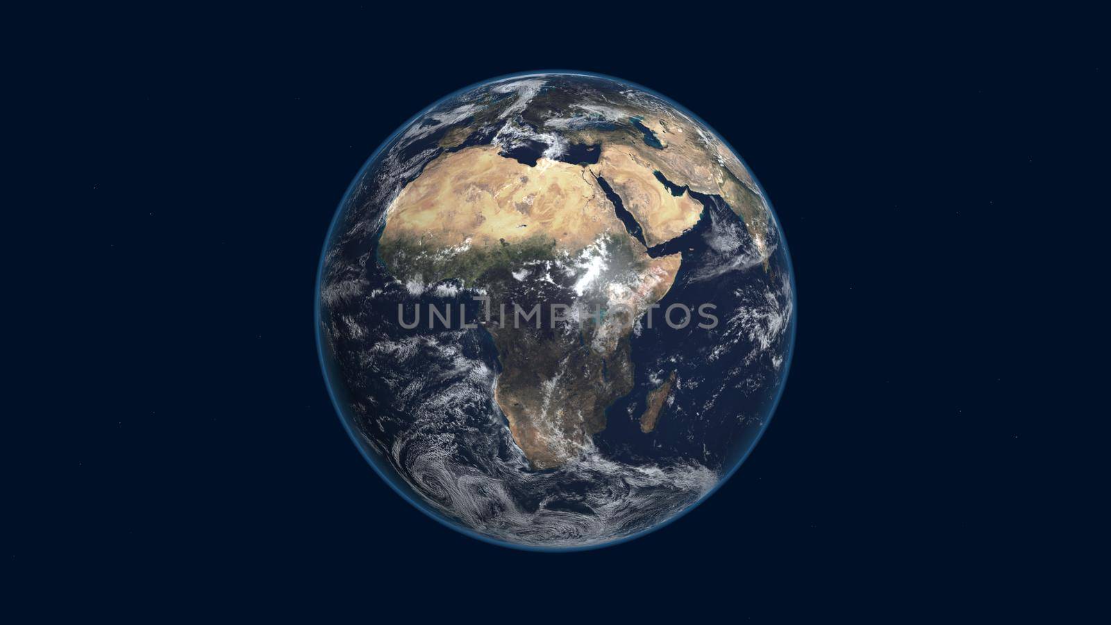 planet earth seen from satellite, 3d render illustration