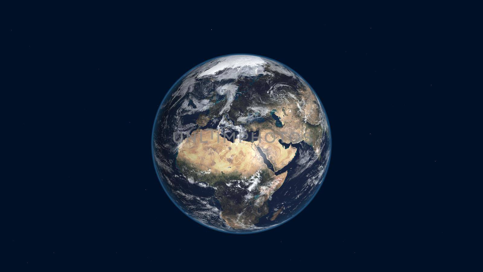planet earth seen from satellite, 3d render illustration