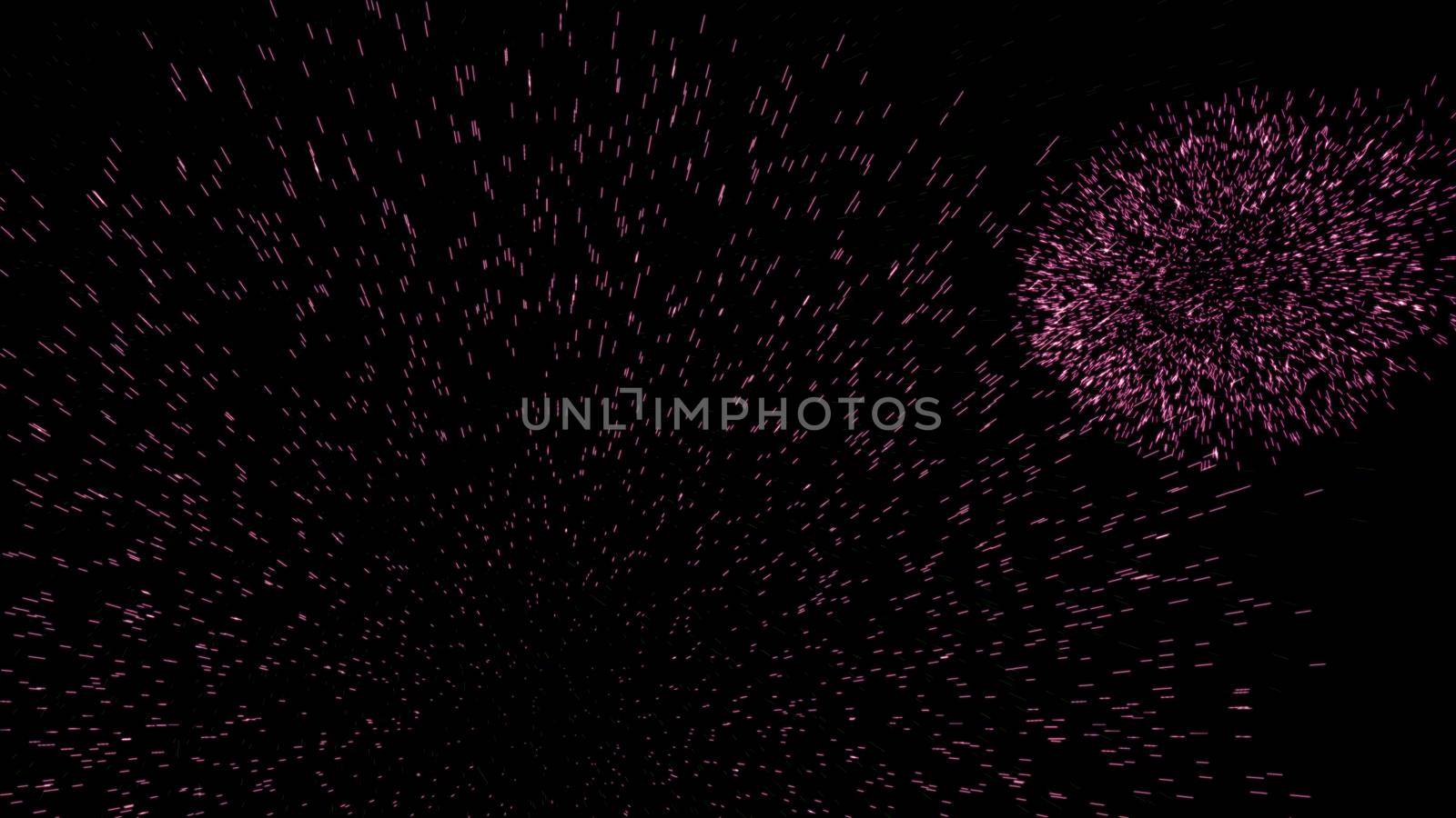 fireworks in the night sky, render illustration