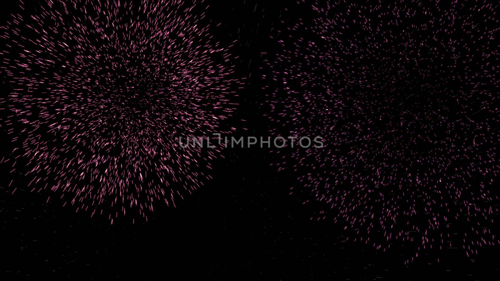 fireworks in the night sky, render illustration