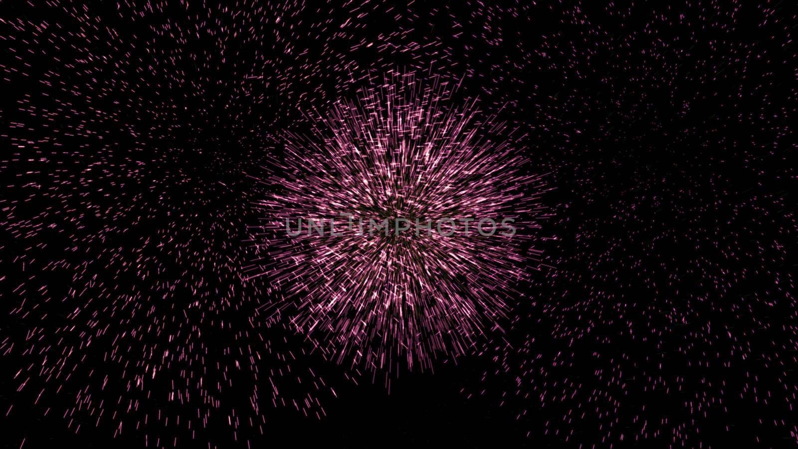 fireworks in the night sky, render illustration