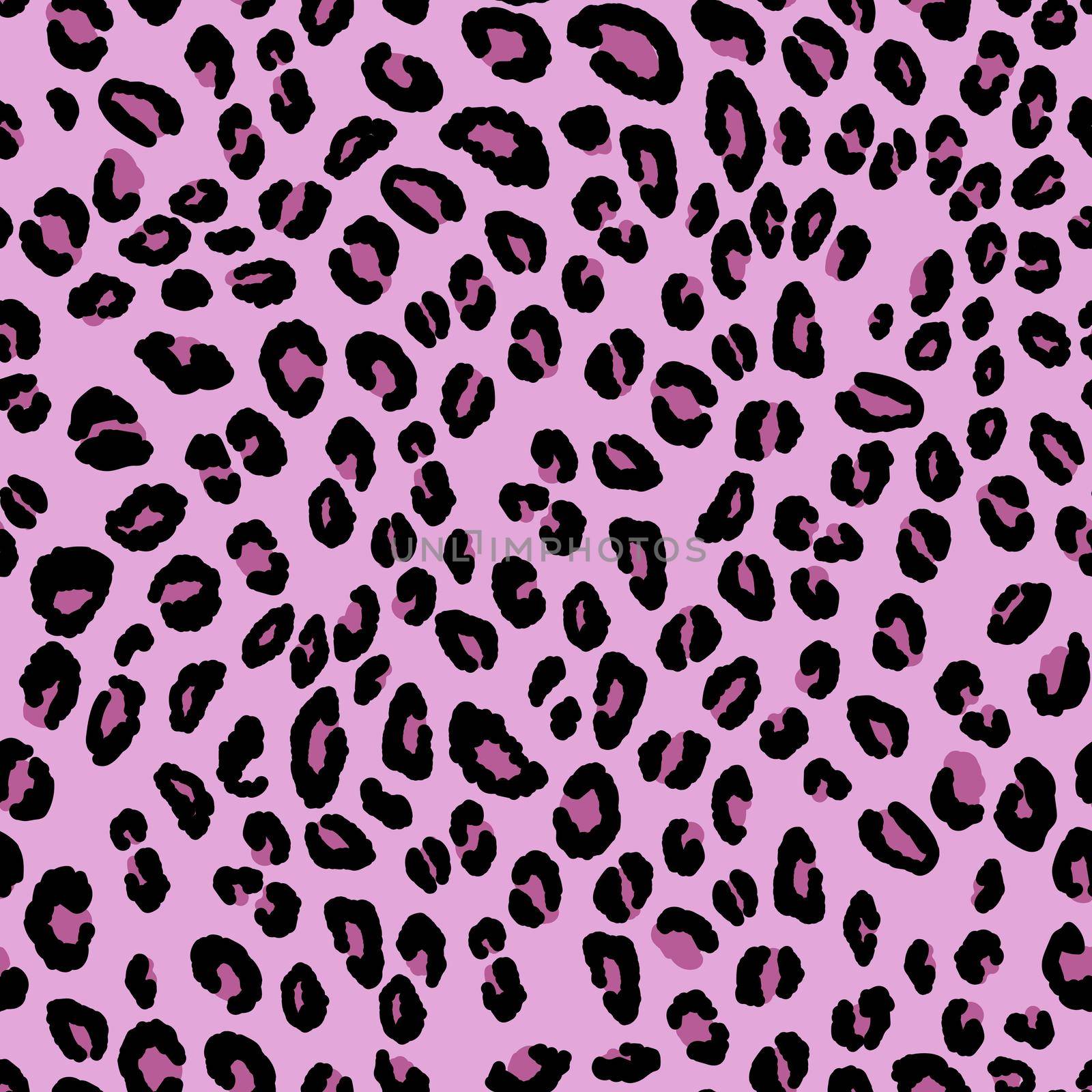 Abstract modern leopard seamless pattern. Animals trendy background. Pink and black decorative vector stock illustration for print, card, postcard, fabric, textile. Modern ornament of stylized skin