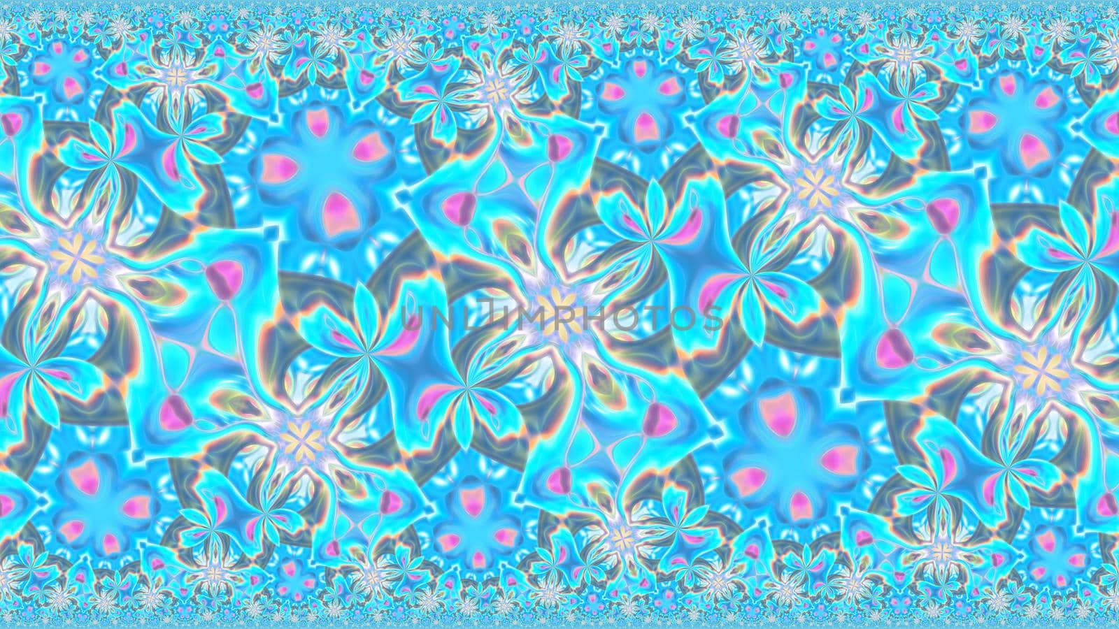 Abstract blue-pink background with a symmetrical pattern.