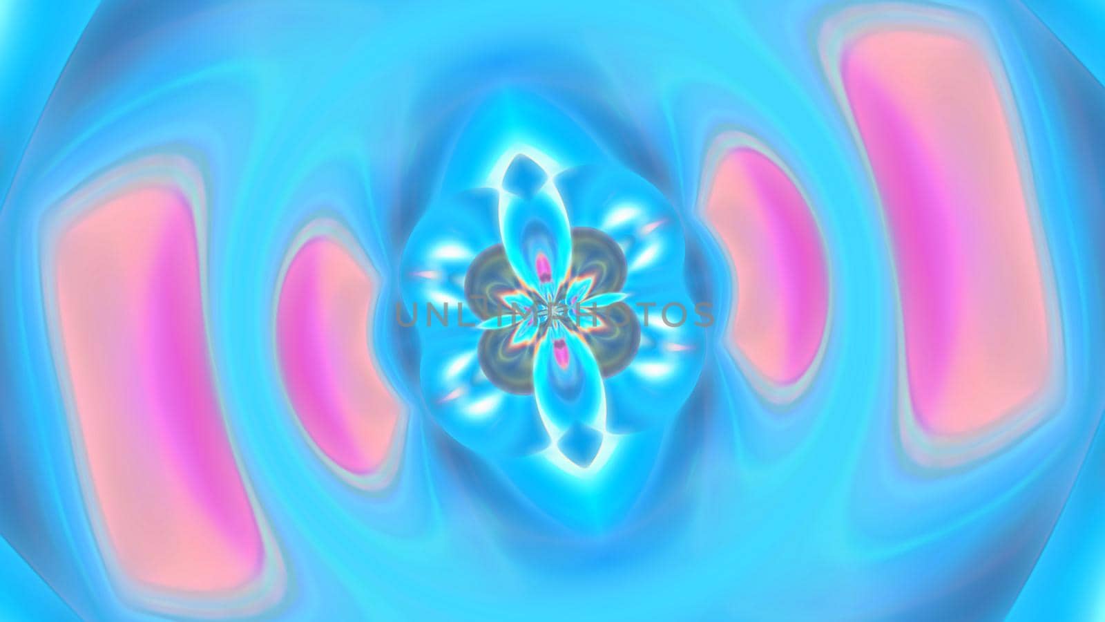 Abstract blue-pink background with a symmetrical pattern.