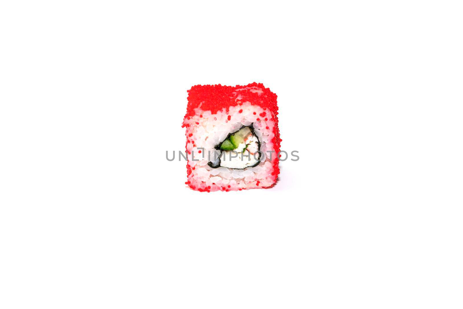 sushi roll on a gray background.isolate. High quality photo
