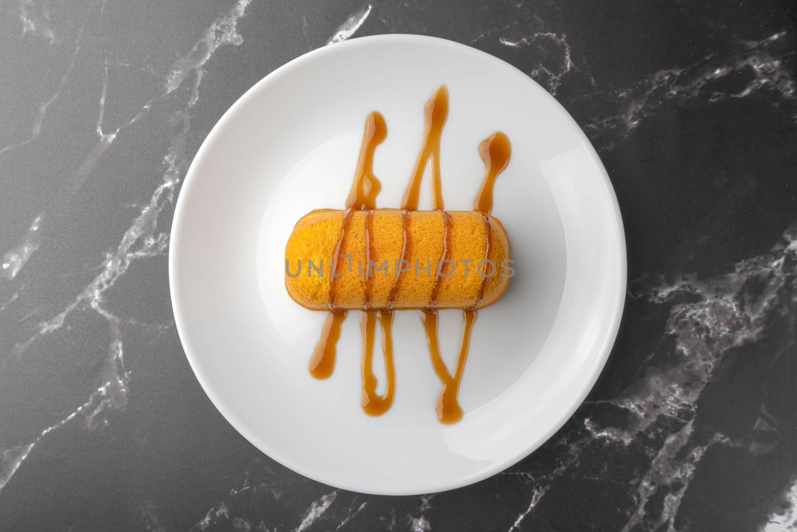 cake on a plate . the view from the top. High quality photo
