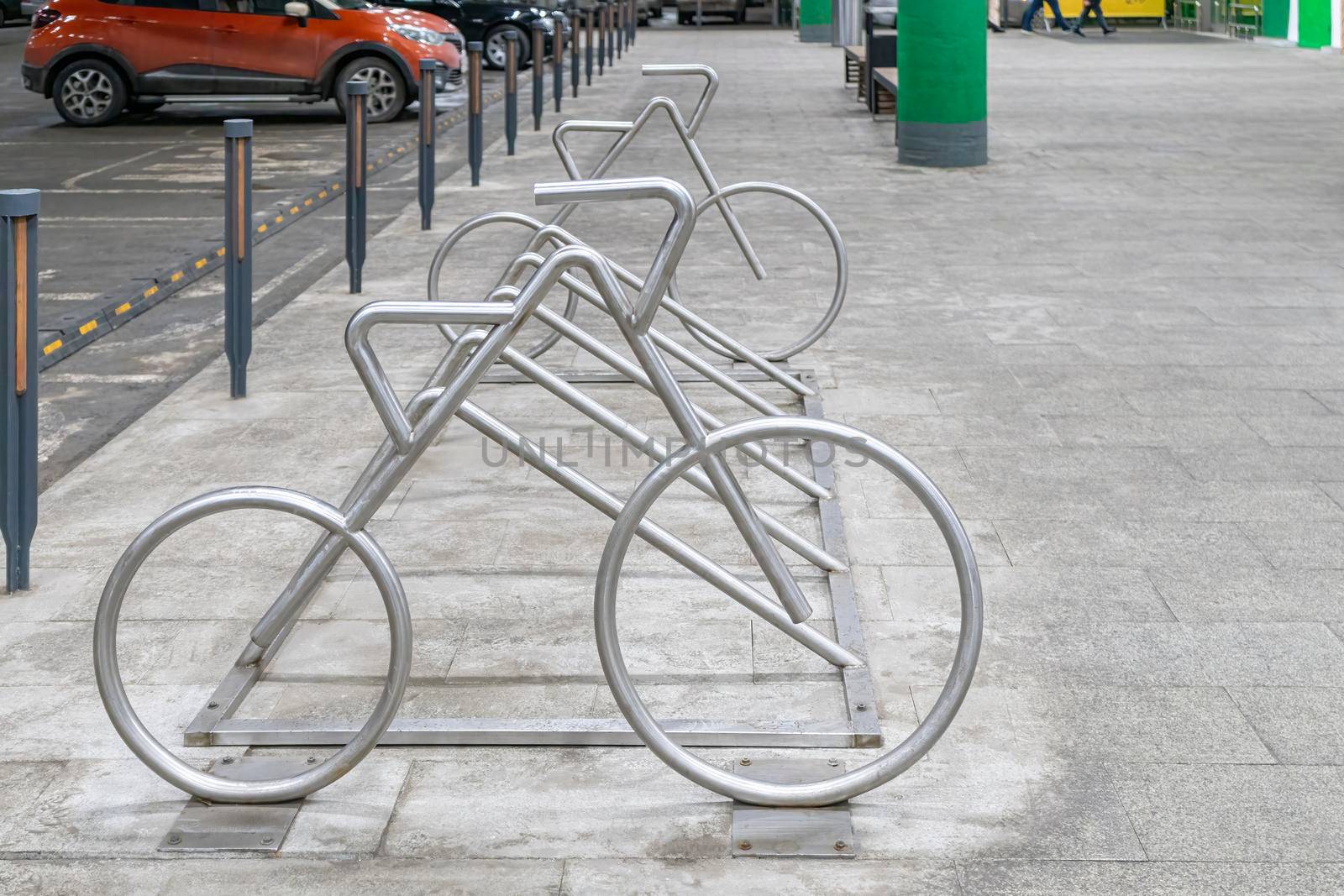 Bicycle Parking is available close up as background. High quality photo