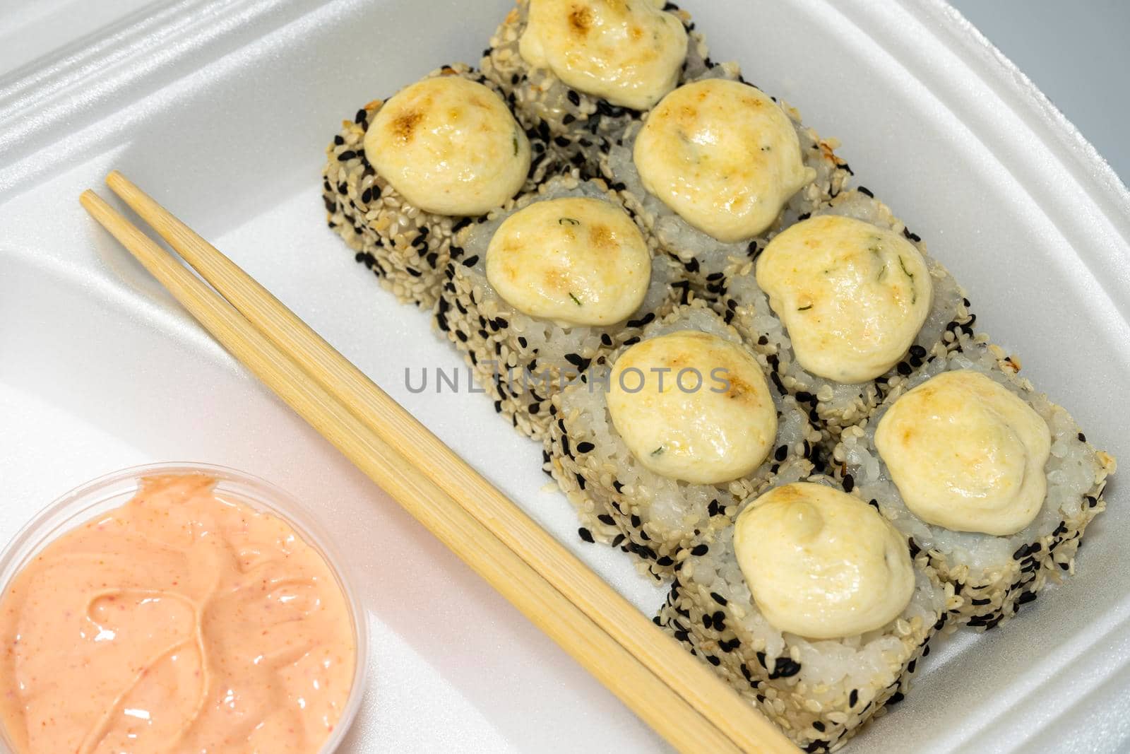 sushi on a gray background close up. High quality photo