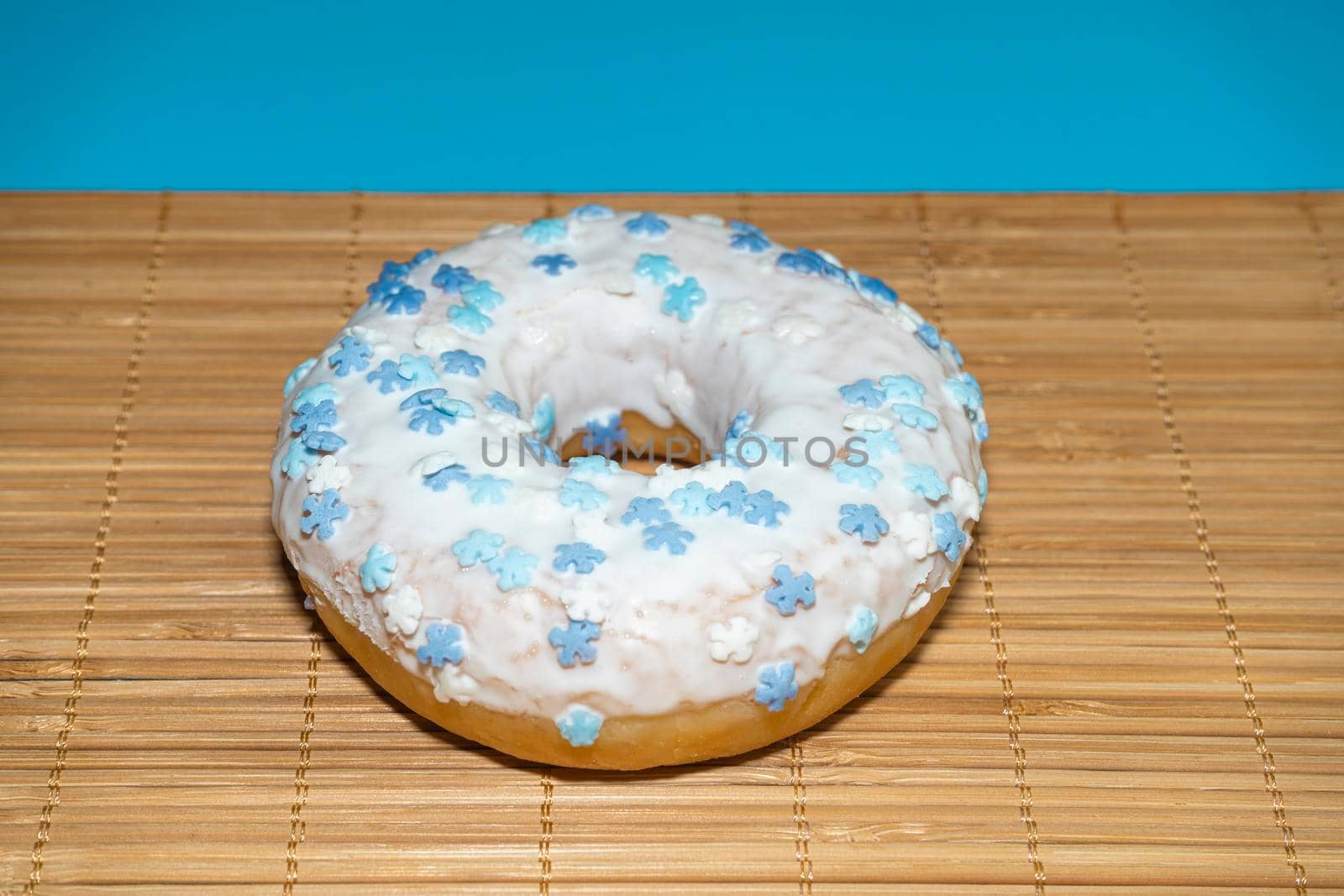 donut donuts on a bamboo background close-up. isolate. High quality photo