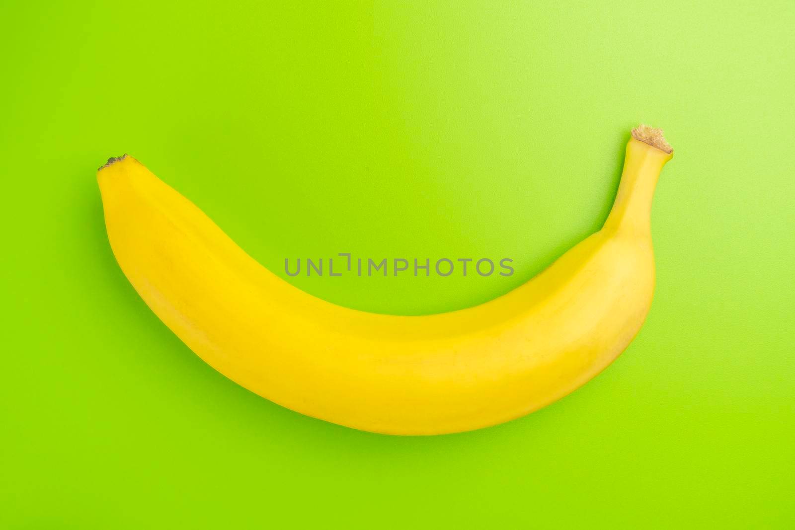 banana on a green background close-up.isolate. High quality photo