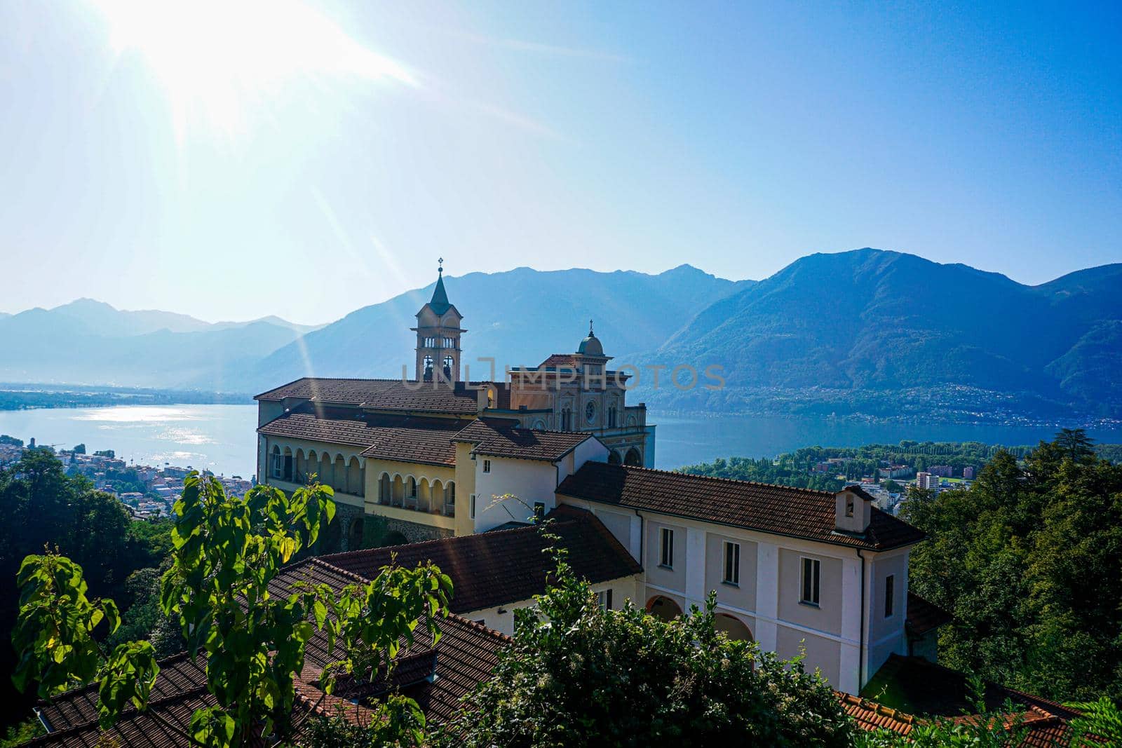 Pilgrimage church Madonna del Sasso in Orselina, Locarno, Ticino, Switzerland