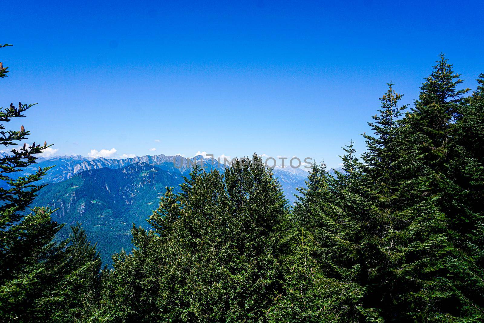 View from Cardada Passerelle to mountain range by pisces2386