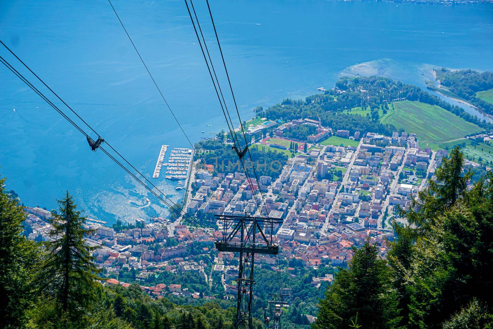 Funicular to Cardada mountain and the city of Locarno it's famous with port